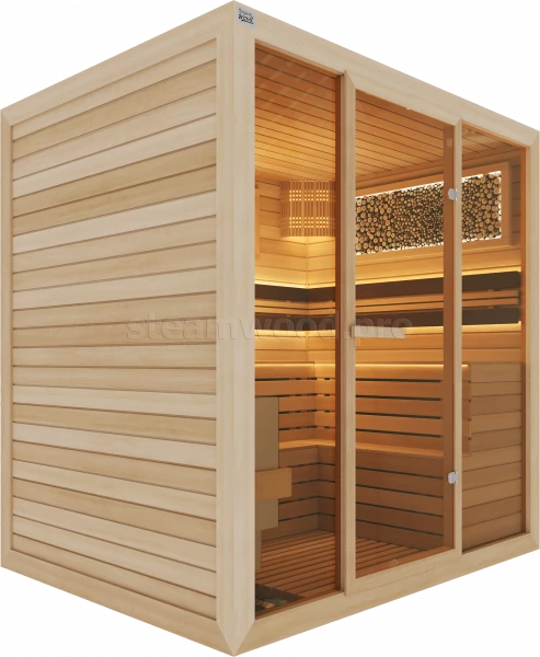 Четырехместная финская сауна Comfort из кедра